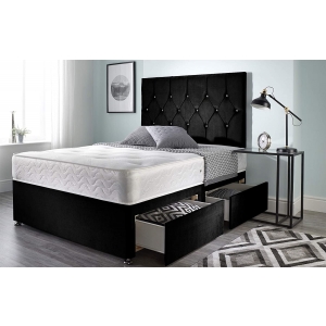 Harper Plush Velvet Bed Frame & Memory Foam Mattress-Harper 2