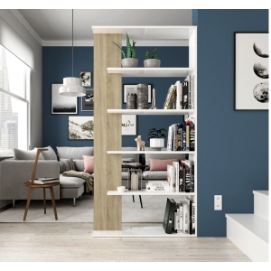 Apollo White and Oak Effect Bookcase