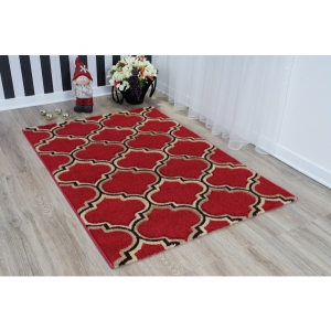 MOROCCAN STYLE EXTRA THICK RUG RED