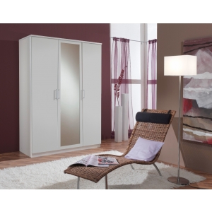 Vienna Alpine 3 Door White Wardrobe with Mirror